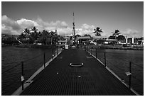 Deck of the submarine USS Bowfin, World War 2 Valor in the Pacific National Monument. Oahu island, Hawaii, USA ( black and white)