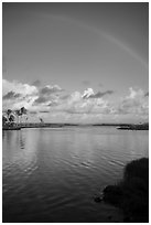 Rainbow and pool, Kapoho. Big Island, Hawaii, USA ( black and white)