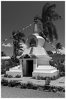 Stupa, Maui Dharma Center, Paia. Maui, Hawaii, USA ( black and white)