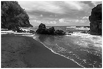 Red Sand Kaihalulu Beach, Hana. Maui, Hawaii, USA ( black and white)