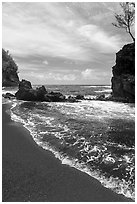 Red Sand Beach, Hana. Maui, Hawaii, USA ( black and white)