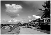 The main street of Fitiuta. American Samoa ( black and white)
