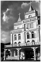 The main church in Leone, the first chuch on American Samoa. Tutuila, American Samoa ( black and white)