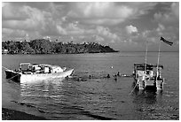 Leone Bay. Tutuila, American Samoa ( black and white)