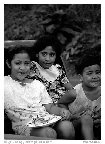 Children in a truck bed. Pago Pago, Tutuila, American Samoa
