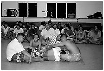 Tatau rite , Aua. Tutuila, American Samoa ( black and white)