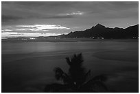 Sunset near Laulii. Tutuila, American Samoa ( black and white)