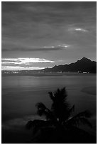 Sunset near Laulii. Tutuila, American Samoa ( black and white)