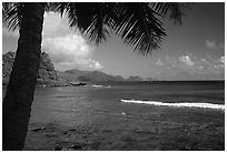 Coast from Onena. Tutuila, American Samoa ( black and white)