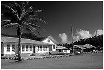 Village of Tula. Tutuila, American Samoa ( black and white)
