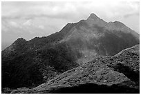 Matafao Peak. Pago Pago, Tutuila, American Samoa (black and white)