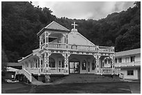 Church near Amouli. Tutuila, American Samoa ( black and white)