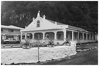 Church of Saints Peter and Paul, Laulil. Tutuila, American Samoa ( black and white)