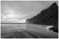 Olosega Island from Asaga Strait. American Samoa ( black and white)