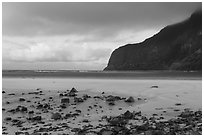 Beach on eastern Ofu and Olosega Island. American Samoa ( black and white)