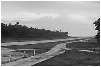 Ofu airstrip, Ofu Island. American Samoa ( black and white)