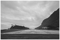 Ofu airport, Ofu Island. American Samoa ( black and white)