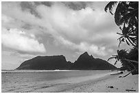 Ofu Island from Olosega Beach. American Samoa ( black and white)