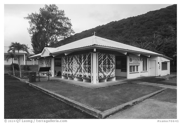 Fitiuta Airport, Tau Island. American Samoa (black and white)