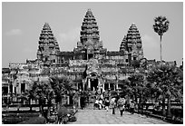 Pathway to Angkor Wat. Angkor, Cambodia ( black and white)