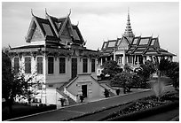 Royal palace. Phnom Penh, Cambodia ( black and white)