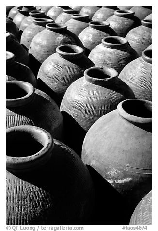 Jars in Ban Xang Hai, which used to be a pottery village. Laos