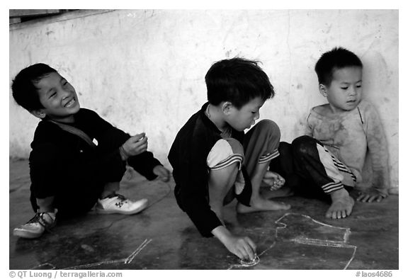 Boys of the Lao Huay tribe, Ban Nam Sang village. Laos