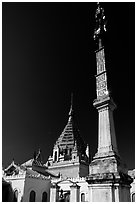 Stupas, Yadana Man Aung Paya, Nyaungshwe. Inle Lake, Myanmar ( black and white)