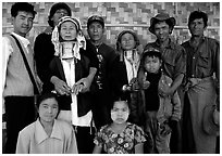 Padaung people, Kalaw. Shan state, Myanmar (black and white)