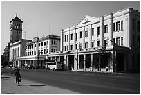 Strand Hotel and Yangon Port Authority. Yangon, Myanmar ( black and white)