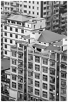 New appartment buildings from above. Yangon, Myanmar ( black and white)
