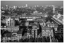 City view from above. Yangon, Myanmar ( black and white)