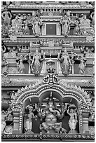 Hindu temple. Yangon, Myanmar ( black and white)