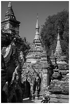 Ancient temples, Ava. Myanmar ( black and white)