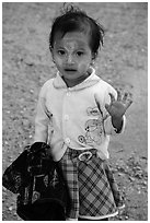 Infant girl. Kyaiktiyo, Myanmar ( black and white)