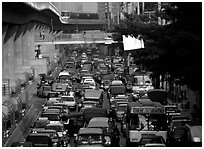 Rush hour. Bangkok, Thailand ( black and white)