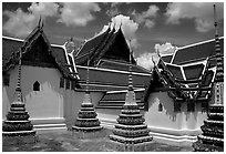 Wat Pho, the oldest and largest Wat in Bangkok. Bangkok, Thailand (black and white)