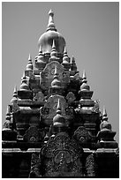 Srivijaya-period stupa of Hindu-Buddhist style. Muang Boran, Thailand ( black and white)