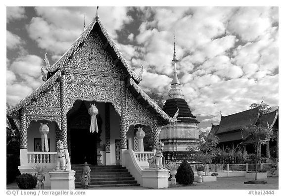 Wat Chai Phra Kiat. Chiang Mai, Thailand (black and white)