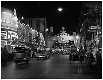 Night Bazaar, a legacy of the original Yunnanese trading caravans. Chiang Mai, Thailand ( black and white)