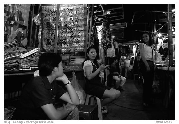 Vendors in the Night Bazaar. Chiang Mai, Thailand