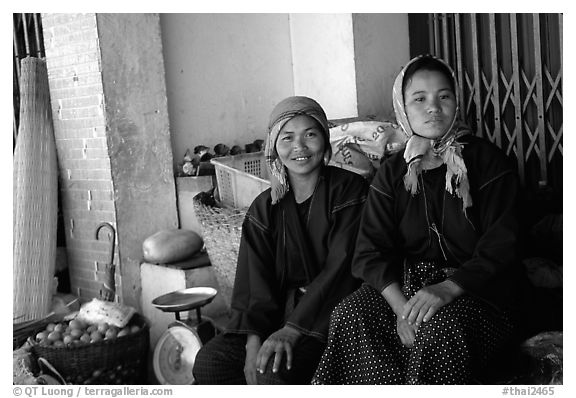 Tribeswomen. Chiang Rai, Thailand (black and white)
