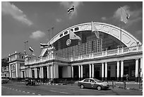 Hualamphong railway station. Bangkok, Thailand (black and white)