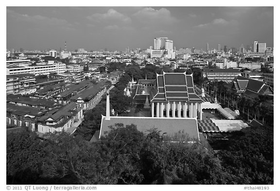 View of temples and city. Bangkok, Thailand