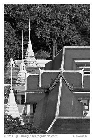 Temple and chedis from above. Bangkok, Thailand