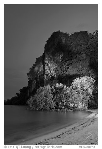 Railay East beach at night. Krabi Province, Thailand