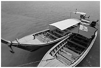 Two boats, Ao Nammao. Krabi Province, Thailand ( black and white)
