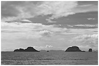 Islands, Adaman Sea. Krabi Province, Thailand ( black and white)