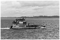 Fishing boat, Adaman Sea. Krabi Province, Thailand ( black and white)