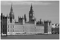Westminster Palace, early morning. London, England, United Kingdom ( black and white)
